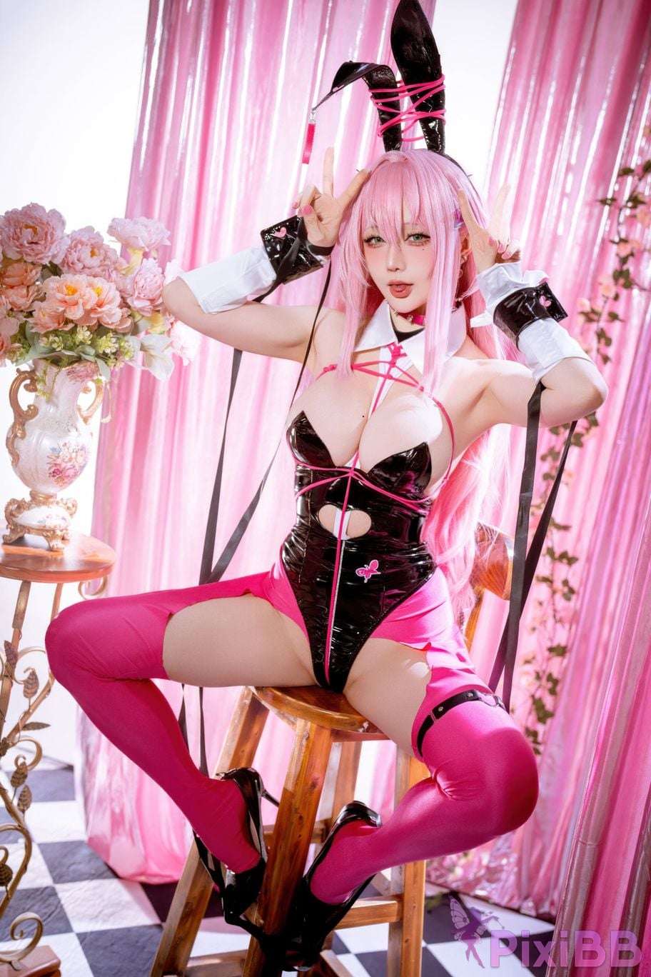 Cosplayer The star is late Hoshilily 2026 Year 04 monthly plan goddess of victory Nikki Velvet bunny girl PixiBB.COM 006