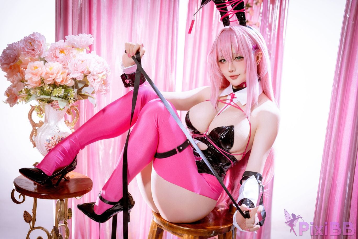 Cosplayer The star is late Hoshilily 2026 Year 04 monthly plan goddess of victory Nikki Velvet bunny girl PixiBB.COM 026