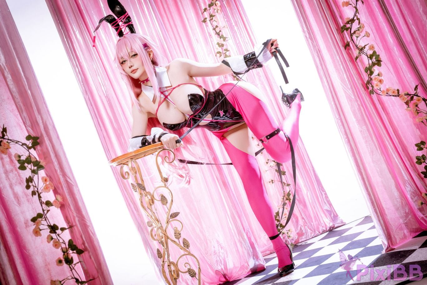 Cosplayer The star is late Hoshilily 2026 Year 04 monthly plan goddess of victory Nikki Velvet bunny girl PixiBB.COM 027