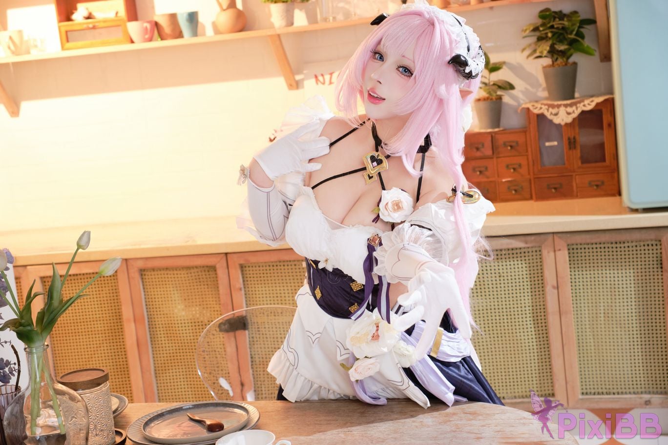 Cosplayer walnut cat Kurumineko Honkai Impact 3 Alicia maid PixiBB.COM 024