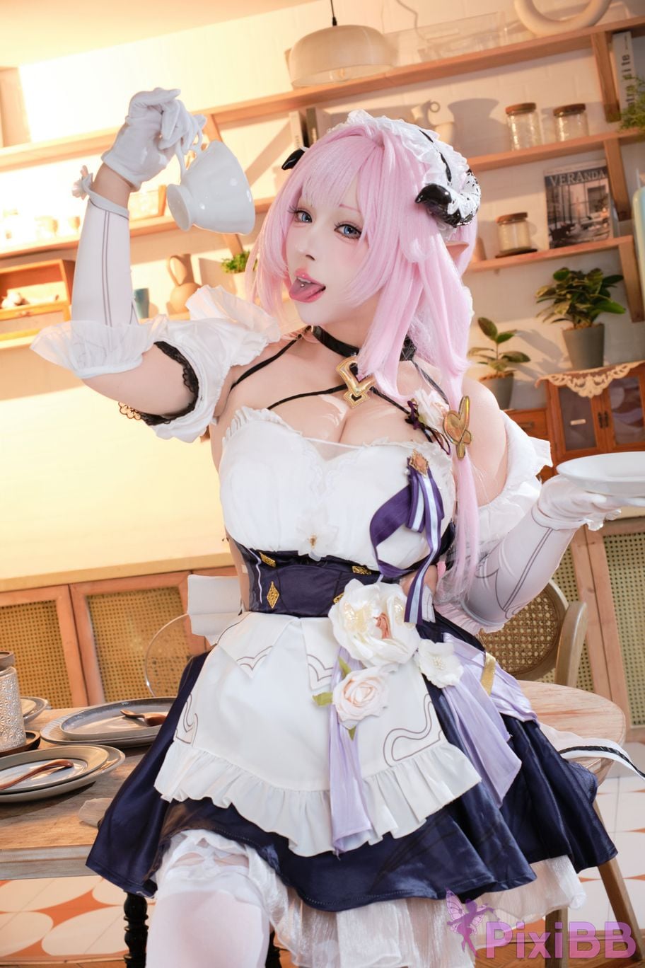 Cosplayer walnut cat Kurumineko Honkai Impact 3 Alicia maid PixiBB.COM 038