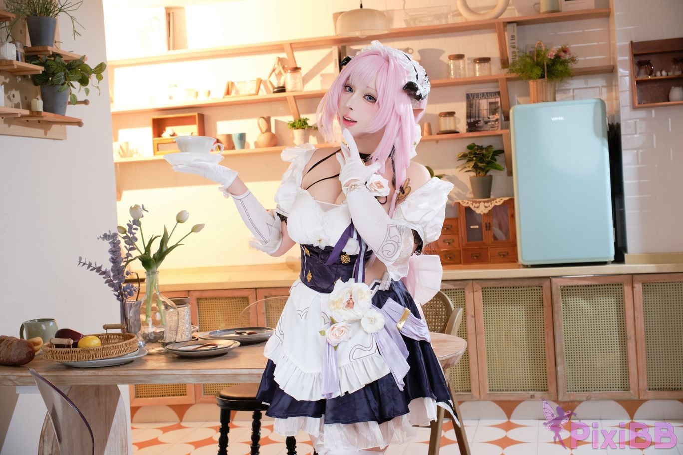 Cosplayer walnut cat Kurumineko Honkai Impact 3 Alicia maid PixiBB.COM 049