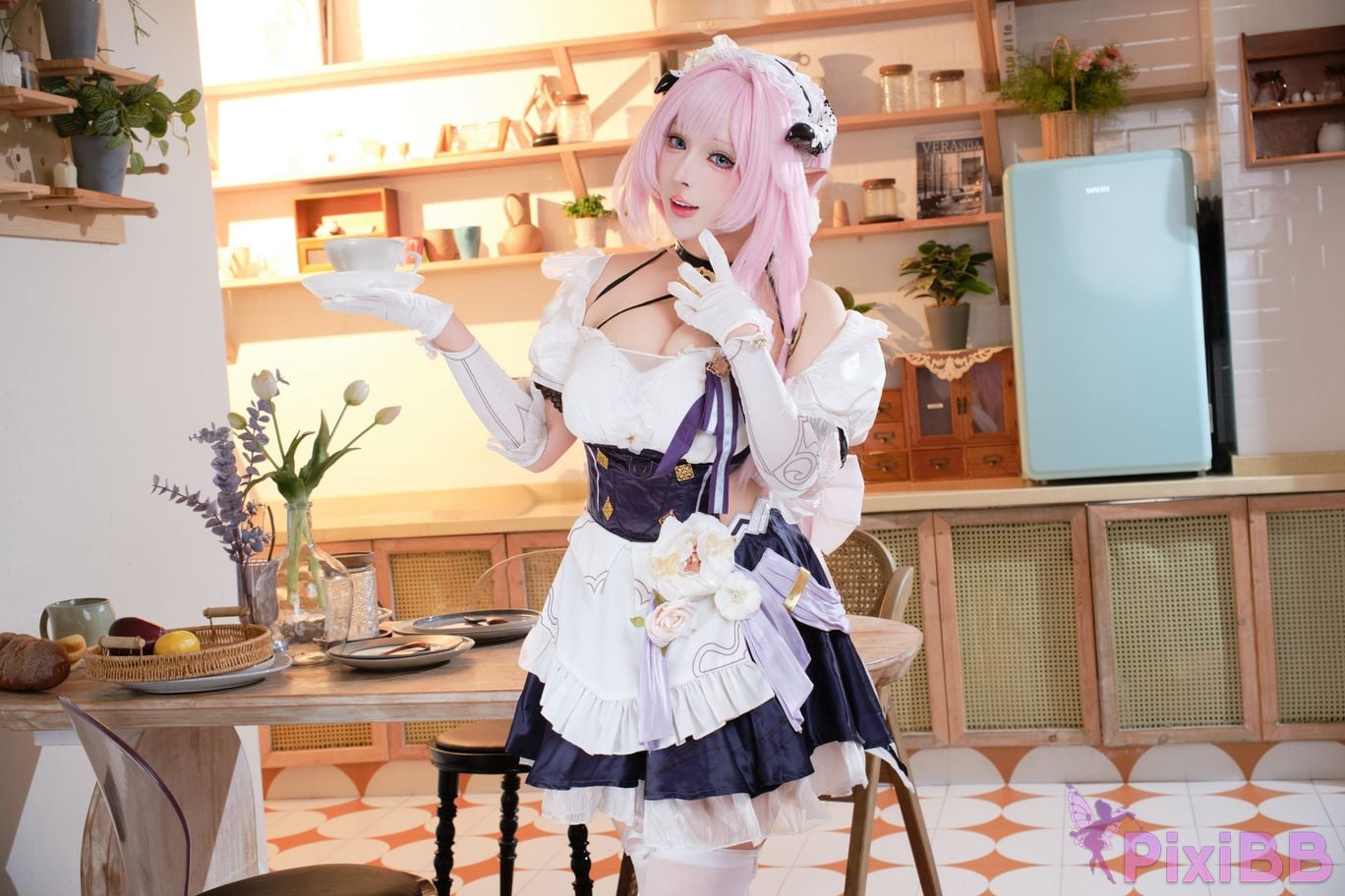 Cosplayer walnut cat Kurumineko Honkai Impact 3 Alicia maid PixiBB.COM 060