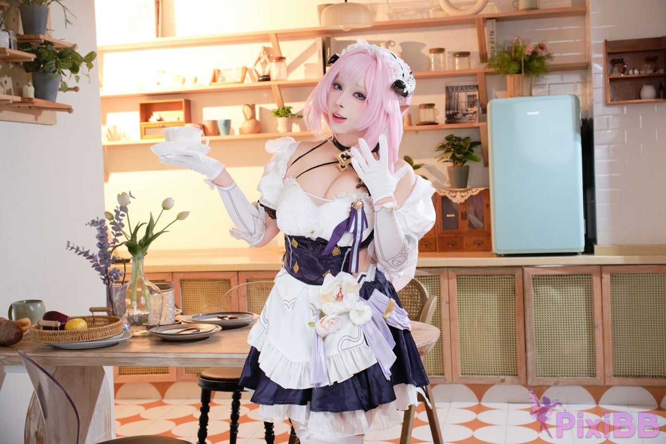 Cosplayer walnut cat Kurumineko Honkai Impact 3 Alicia maid PixiBB.COM 071