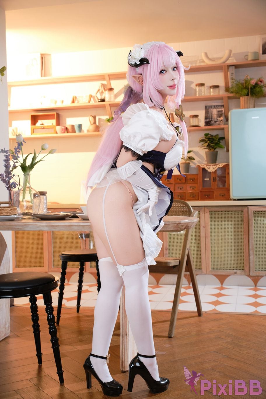 Cosplayer walnut cat Kurumineko Honkai Impact 3 Alicia maid PixiBB.COM 093