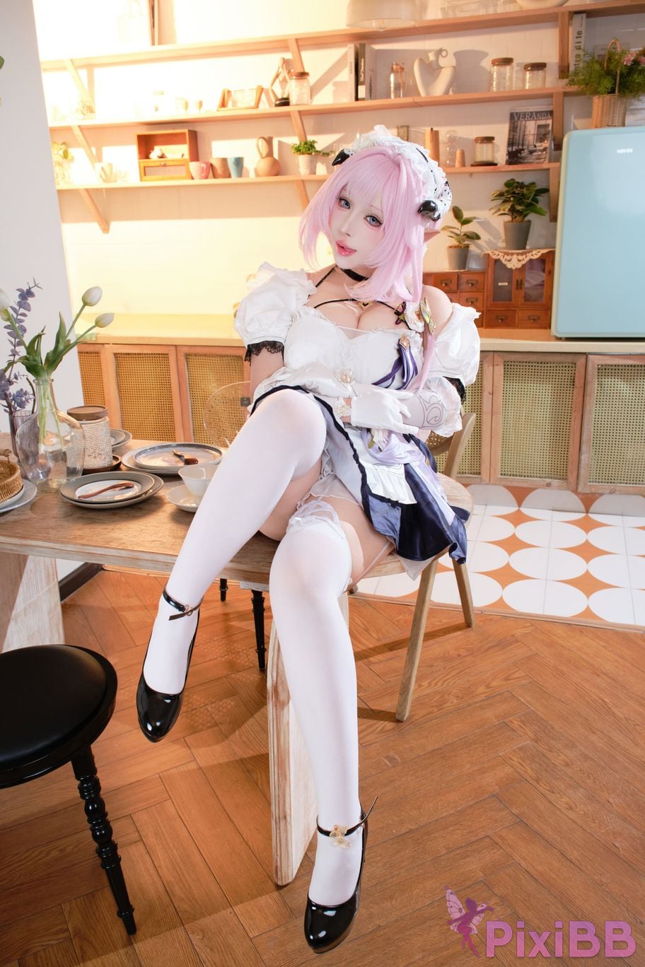 Cosplayer walnut cat Kurumineko Honkai Impact 3 Alicia maid PixiBB.COM 104