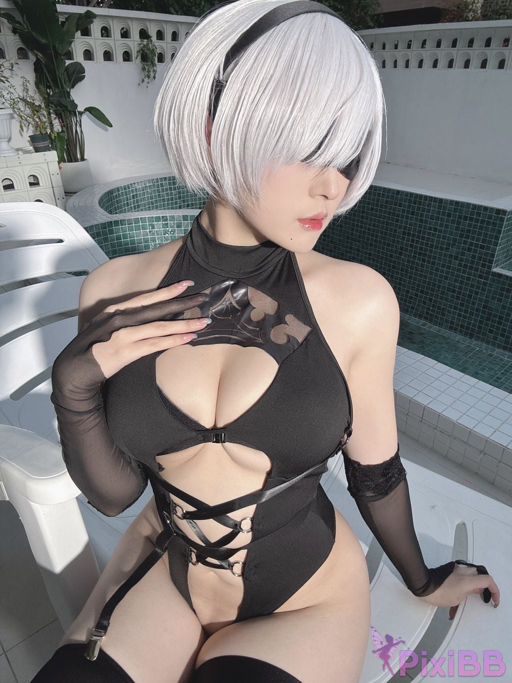 Cosplayer Natsuko Xia Xiazi NIKKE A U T O I S N V L D R C E G . X M P 2 F 3 0 6 K Z H B Y NieR 2B swimsuit PixiBB.COM 150