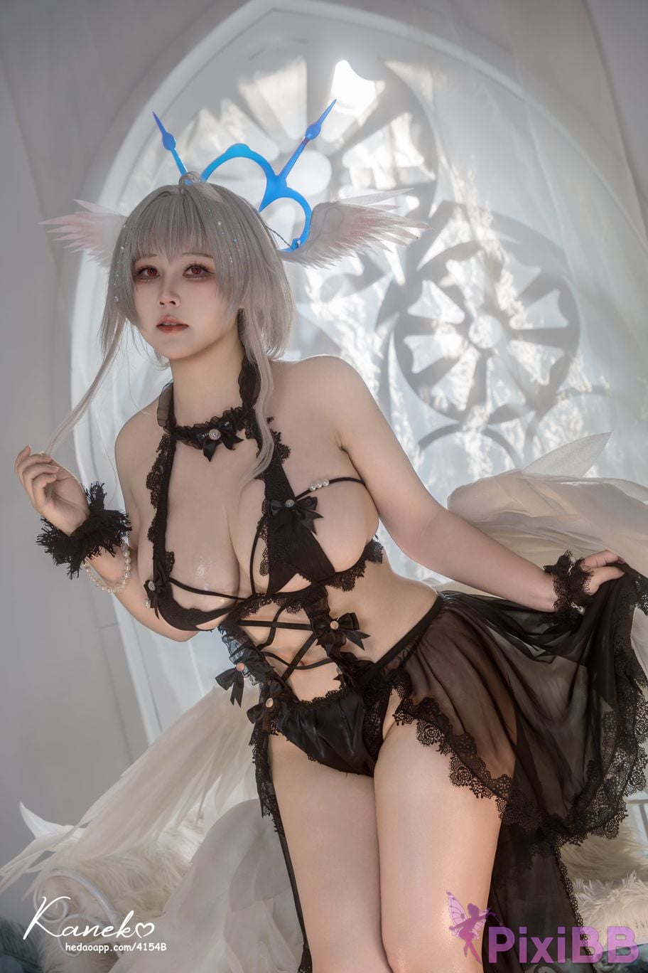 Cosplayer KANEKO Ka meow azur lane Pearl black and white PixiBB.COM 020