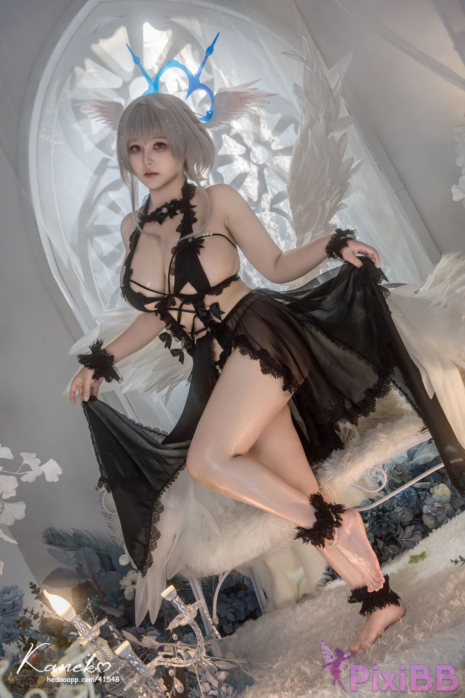 Cosplayer KANEKO Ka meow azur lane Pearl black and white PixiBB.COM 021