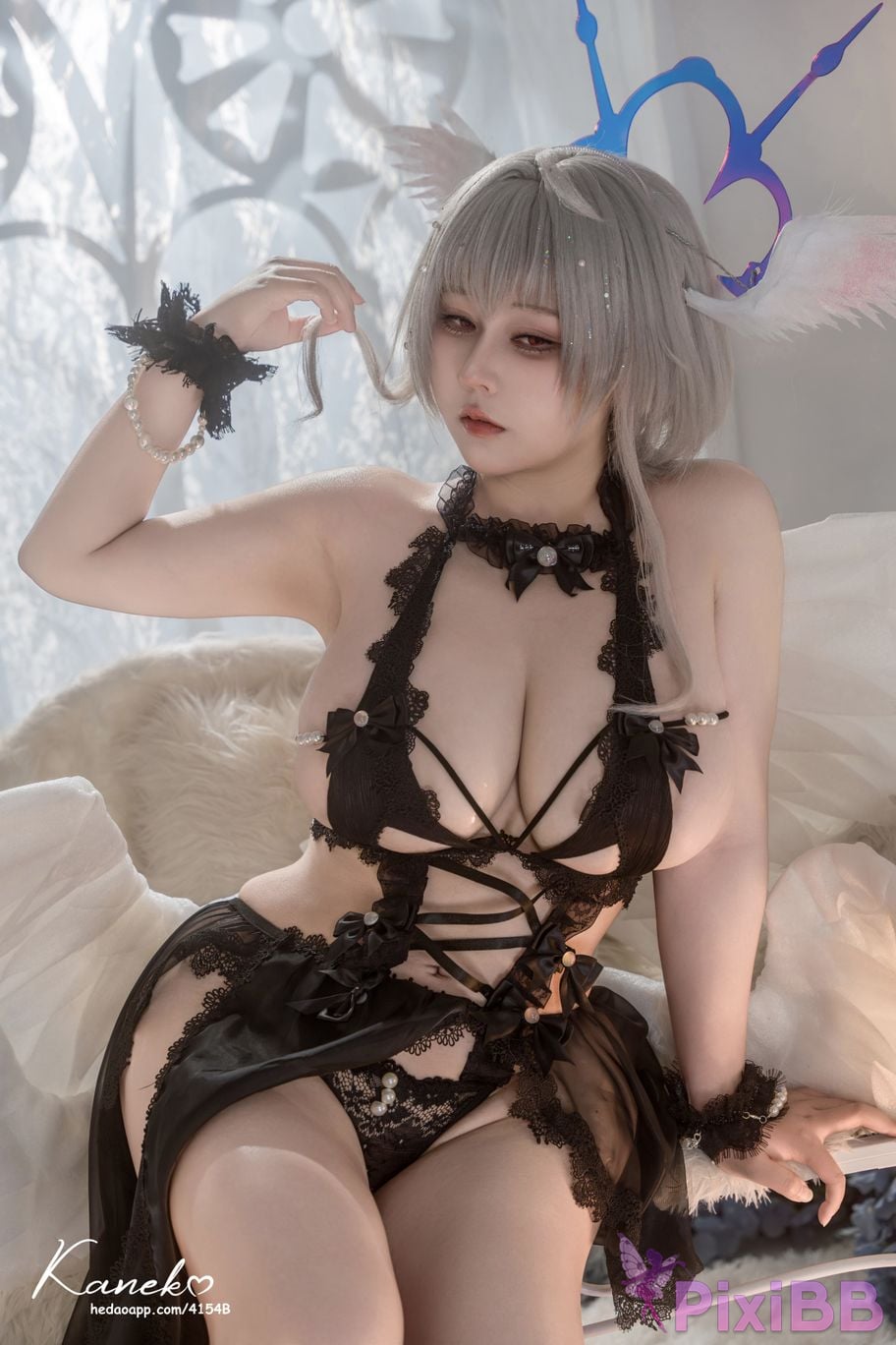 Cosplayer KANEKO Ka meow azur lane Pearl black and white PixiBB.COM 024