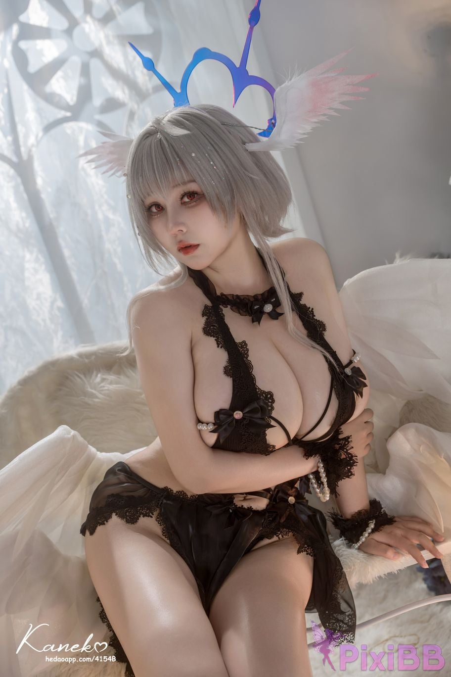 Cosplayer KANEKO Ka meow azur lane Pearl black and white PixiBB.COM 027