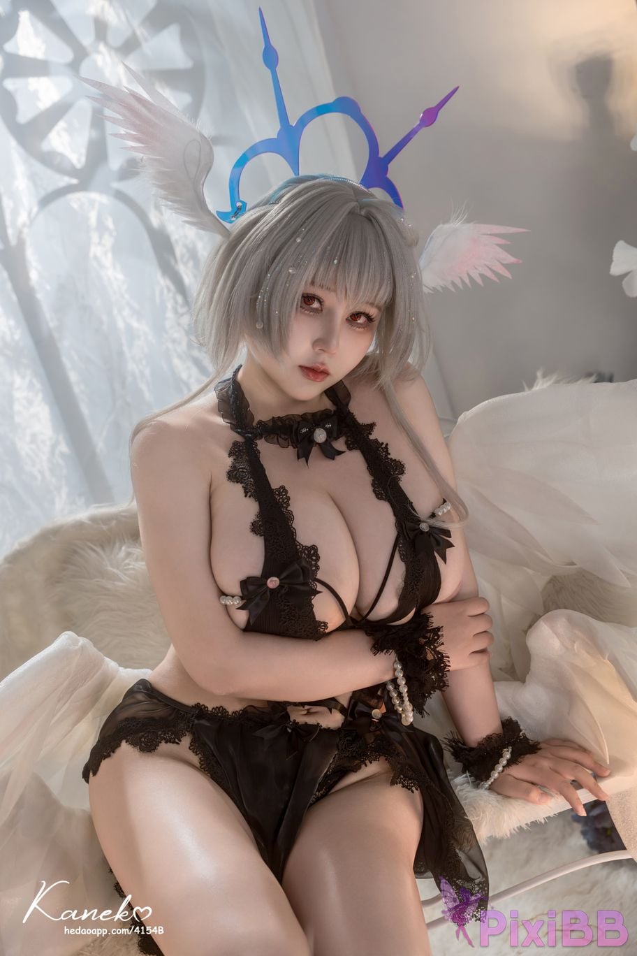 Cosplayer KANEKO Ka meow azur lane Pearl black and white PixiBB.COM 028