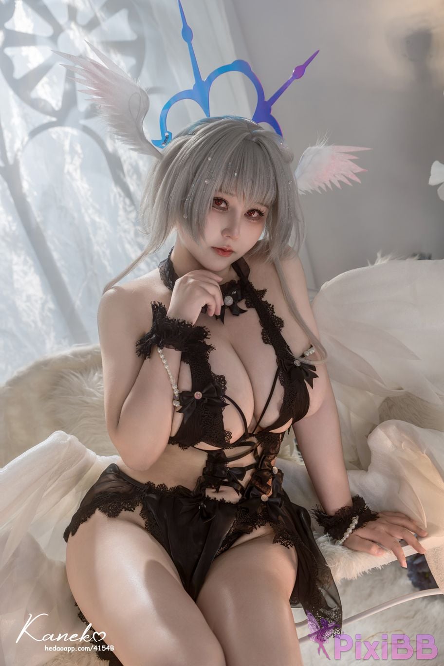Cosplayer KANEKO Ka meow azur lane Pearl black and white PixiBB.COM 029