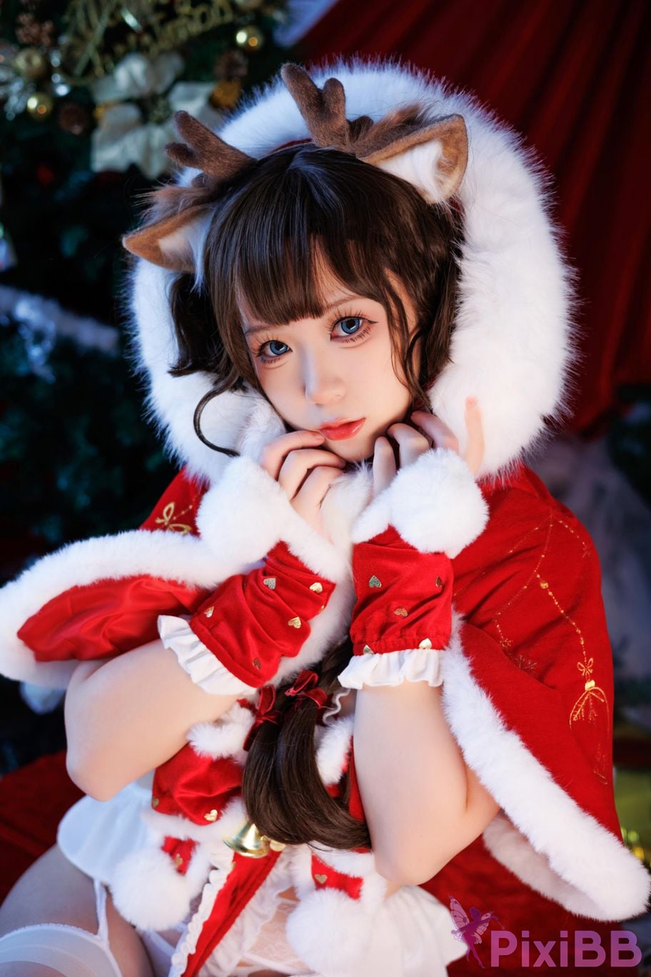 Cosplayer Sakura chan w Christmas deer PixiBB.COM 028