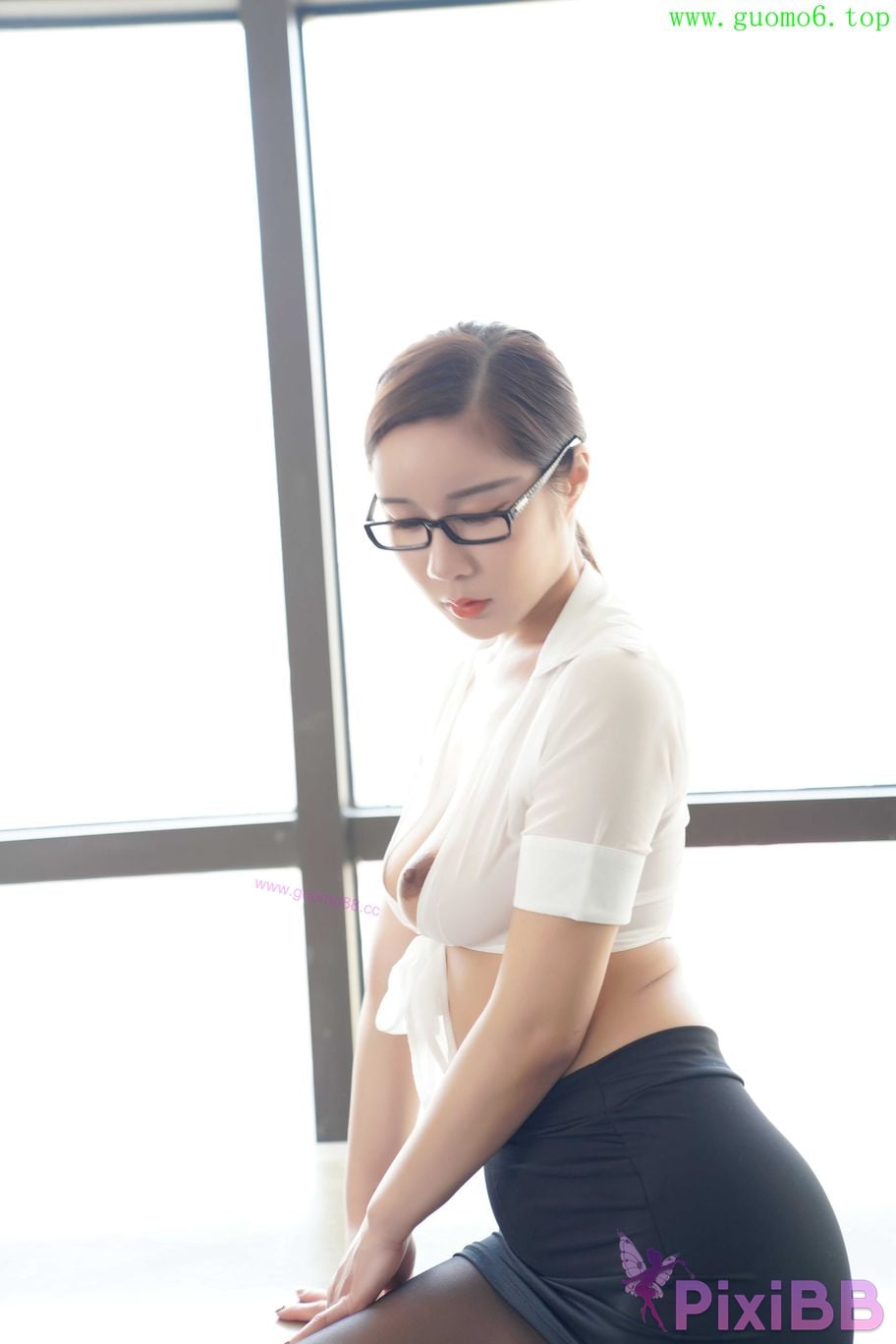 Private Photoshoot D Nai Yiyi The best black stockings OL Royal sister Full scale private shooting PixiBB.COM 047