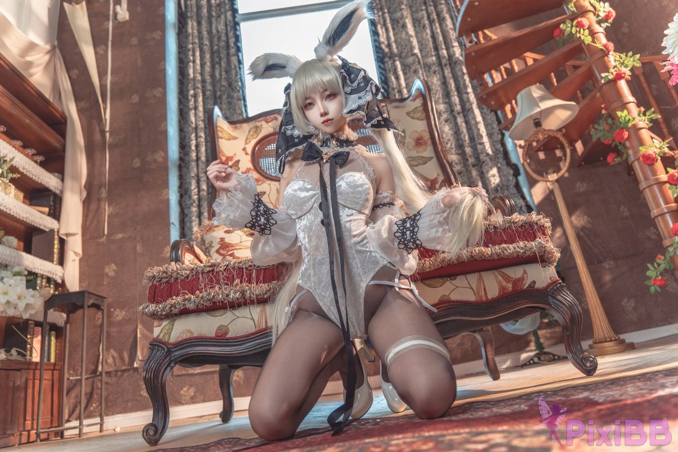 Cosplayer fox jiujiu azur lane Awesome white bunny girl PixiBB.COM 022