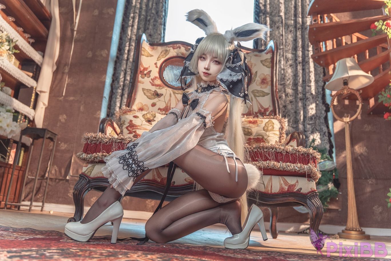 Cosplayer fox jiujiu azur lane Awesome white bunny girl PixiBB.COM 023