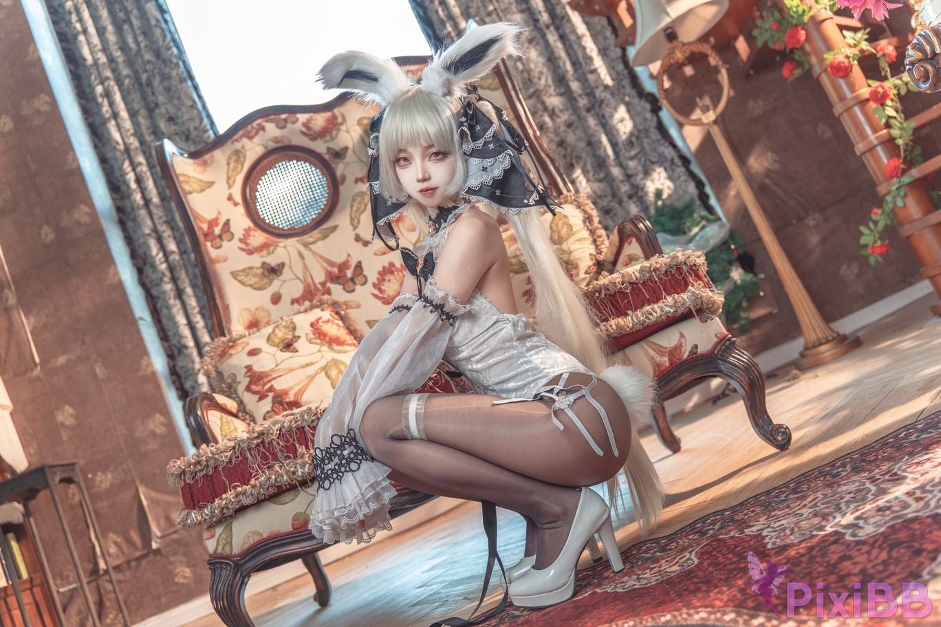 Cosplayer fox jiujiu azur lane Awesome white bunny girl PixiBB.COM 024