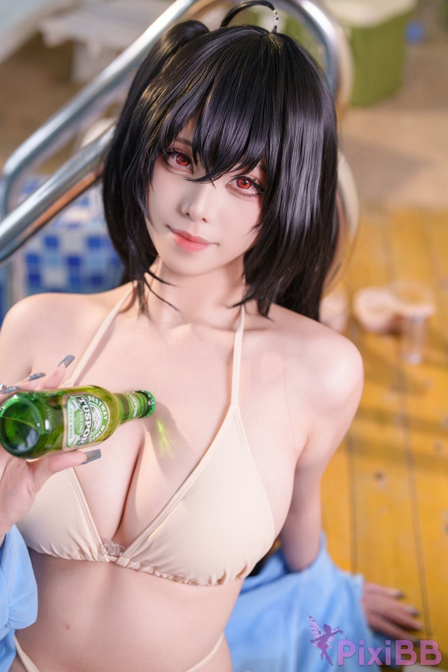 Cosplayer honey cat fur azur lane Dafeng Daydreams on the seaside PixiBB.COM 011