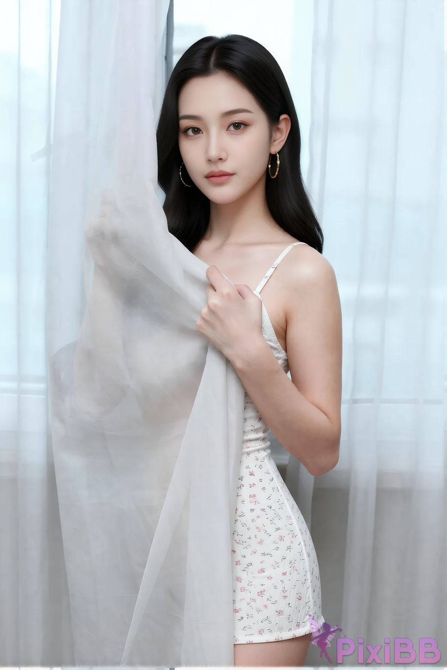 AIGirl Leyao White suspender skirt PixiBB.COM 030