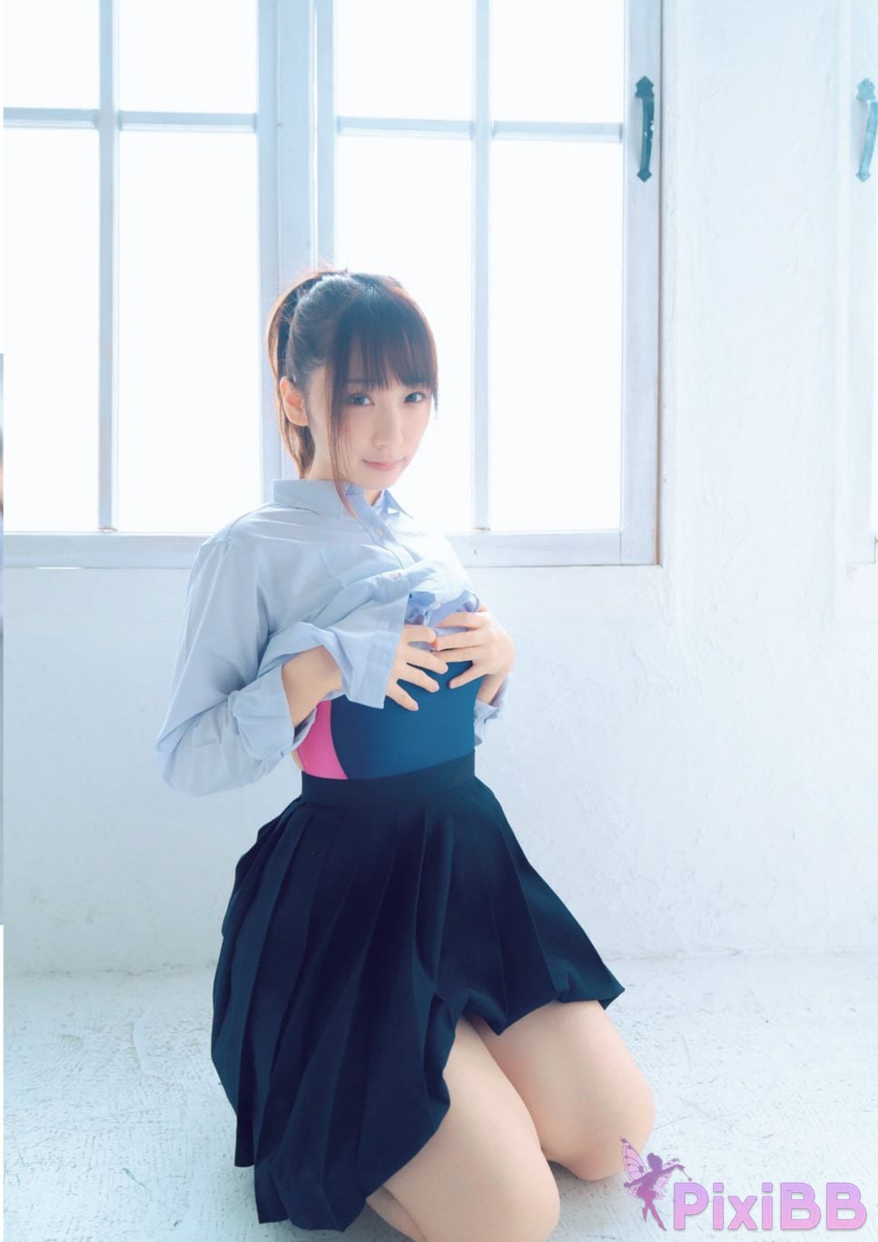 Japanese Idol Moe Iori Competitive swimsuit PixiBB.COM 036