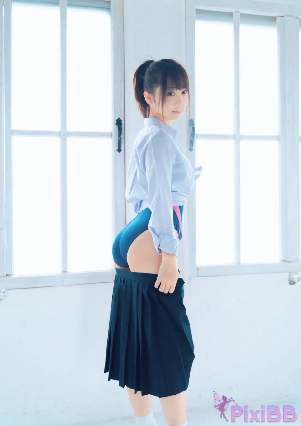 Japanese Idol Moe Iori Competitive swimsuit PixiBB.COM 038