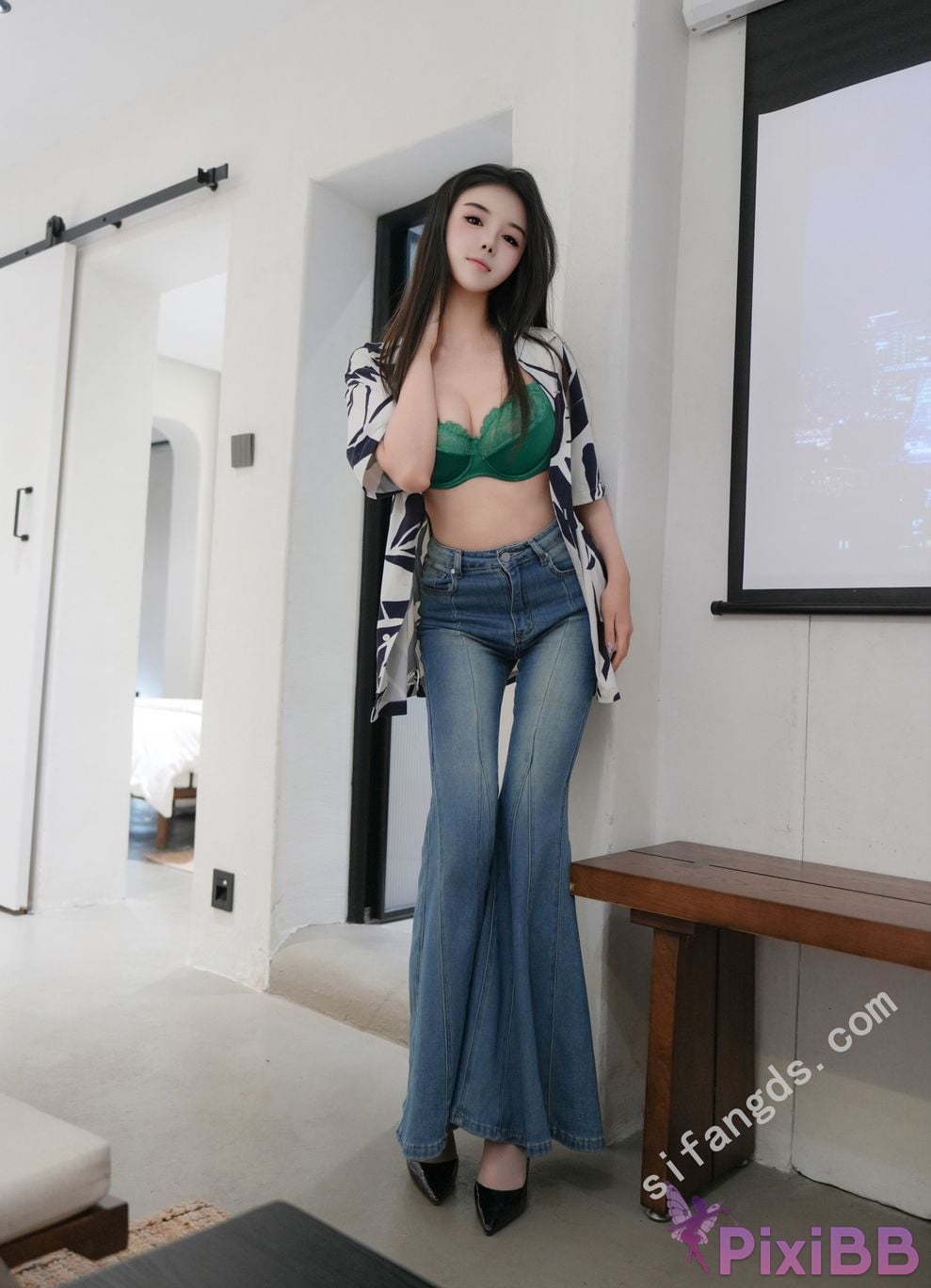 XR Uncensored Yuan R18 XIUREN Model Gray silk in jeans PixiBB.COM 007