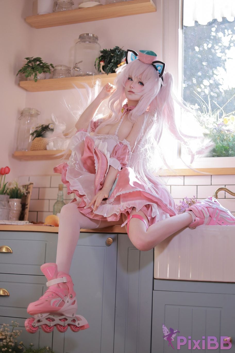 Cosplayer Cheesecake Custard azur lane haman maid PixiBB.COM 005