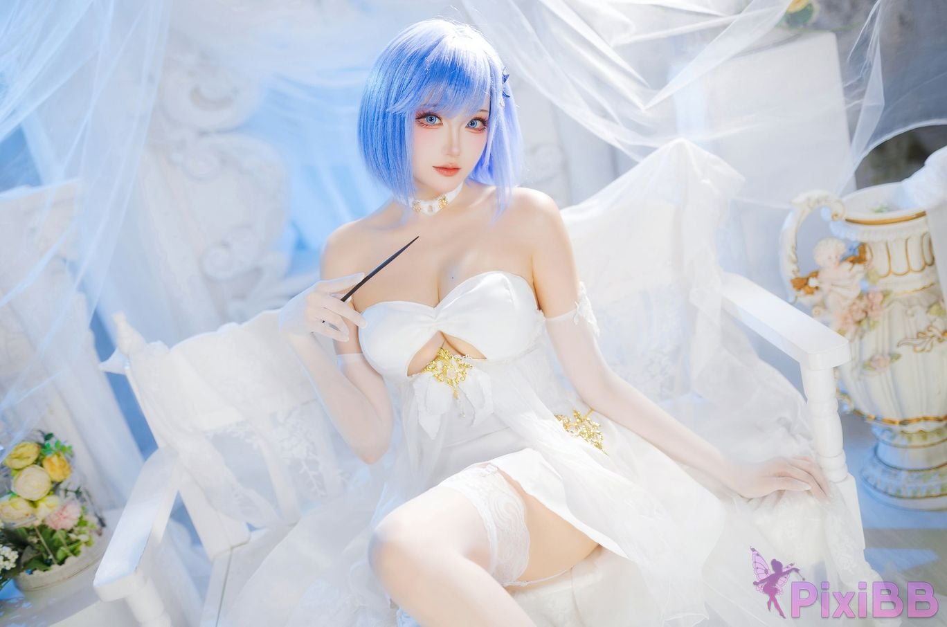 Cosplay Guashi Azur Blue Route Chabayev Melody of the White Cavalry PixiBB.COM 001