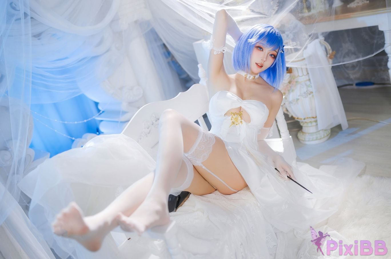 Cosplay Guashi Azur Blue Route Chabayev Melody of the White Cavalry PixiBB.COM 004