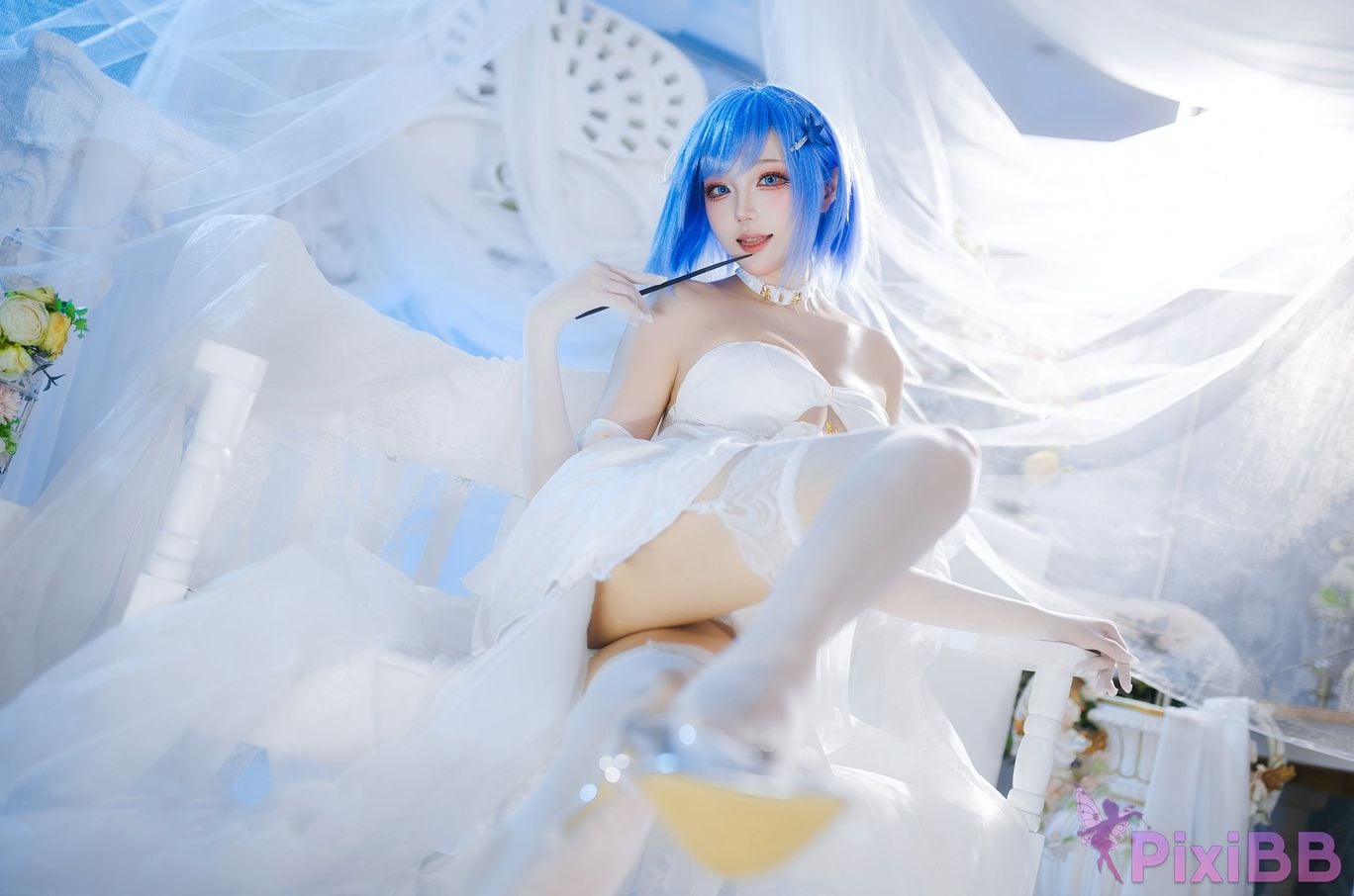 Cosplay Guashi Azur Blue Route Chabayev Melody of the White Cavalry PixiBB.COM 018