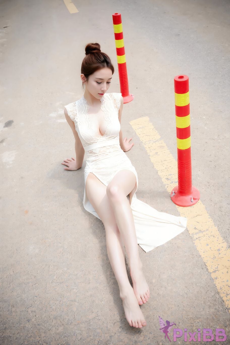 AIGirl One pot lemon High slit skirt PixiBB.COM 017