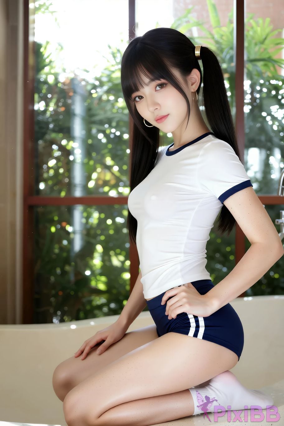 AIGirl pomelo sasa white T sports shorts PixiBB.COM 062