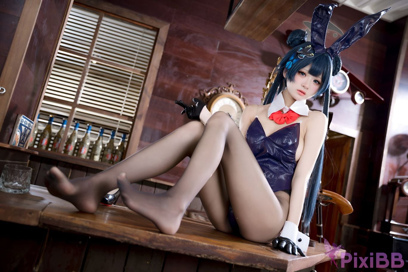 Cosplay Jiuqi Meow Blue Archives Longhua Concubine Saki Bunny Girl PixiBB.COM 001