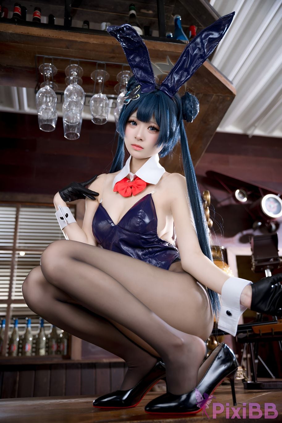 Cosplay Jiuqi Meow Blue Archives Longhua Concubine Saki Bunny Girl PixiBB.COM 003