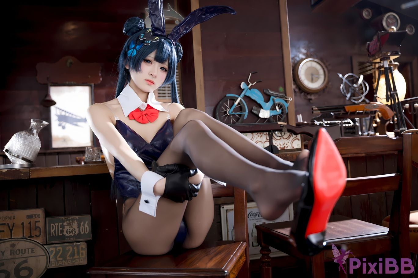 Cosplay Jiuqi Meow Blue Archives Longhua Concubine Saki Bunny Girl PixiBB.COM 006