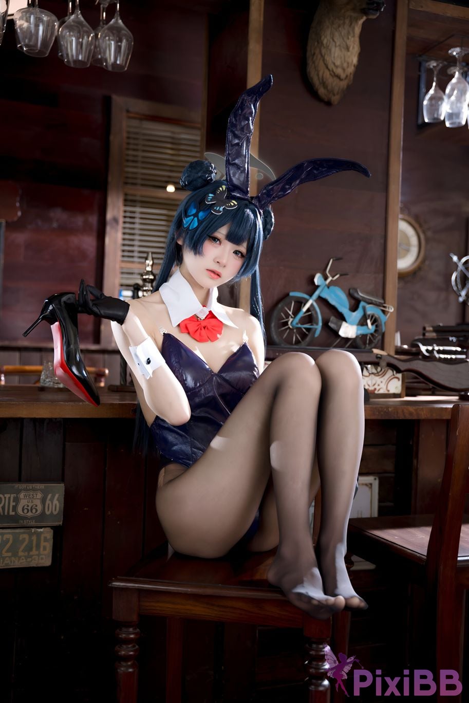 Cosplay Jiuqi Meow Blue Archives Longhua Concubine Saki Bunny Girl PixiBB.COM 007