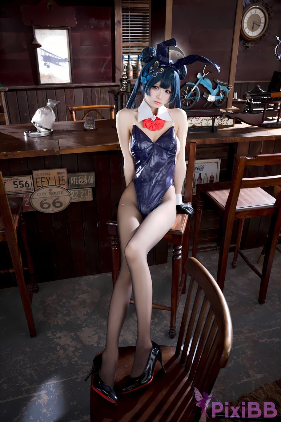 Cosplay Jiuqi Meow Blue Archives Longhua Concubine Saki Bunny Girl PixiBB.COM 015