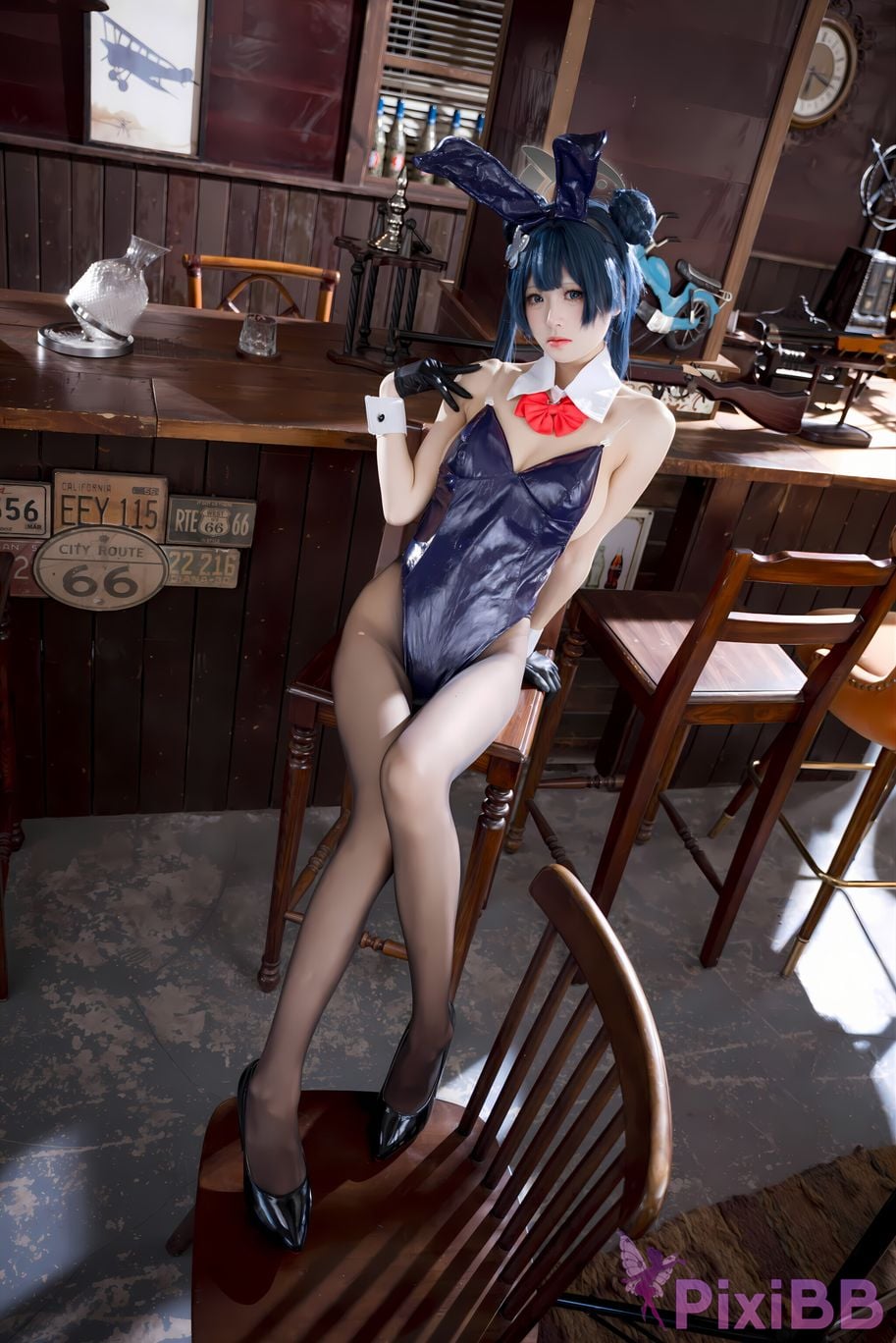 Cosplay Jiuqi Meow Blue Archives Longhua Concubine Saki Bunny Girl PixiBB.COM 016