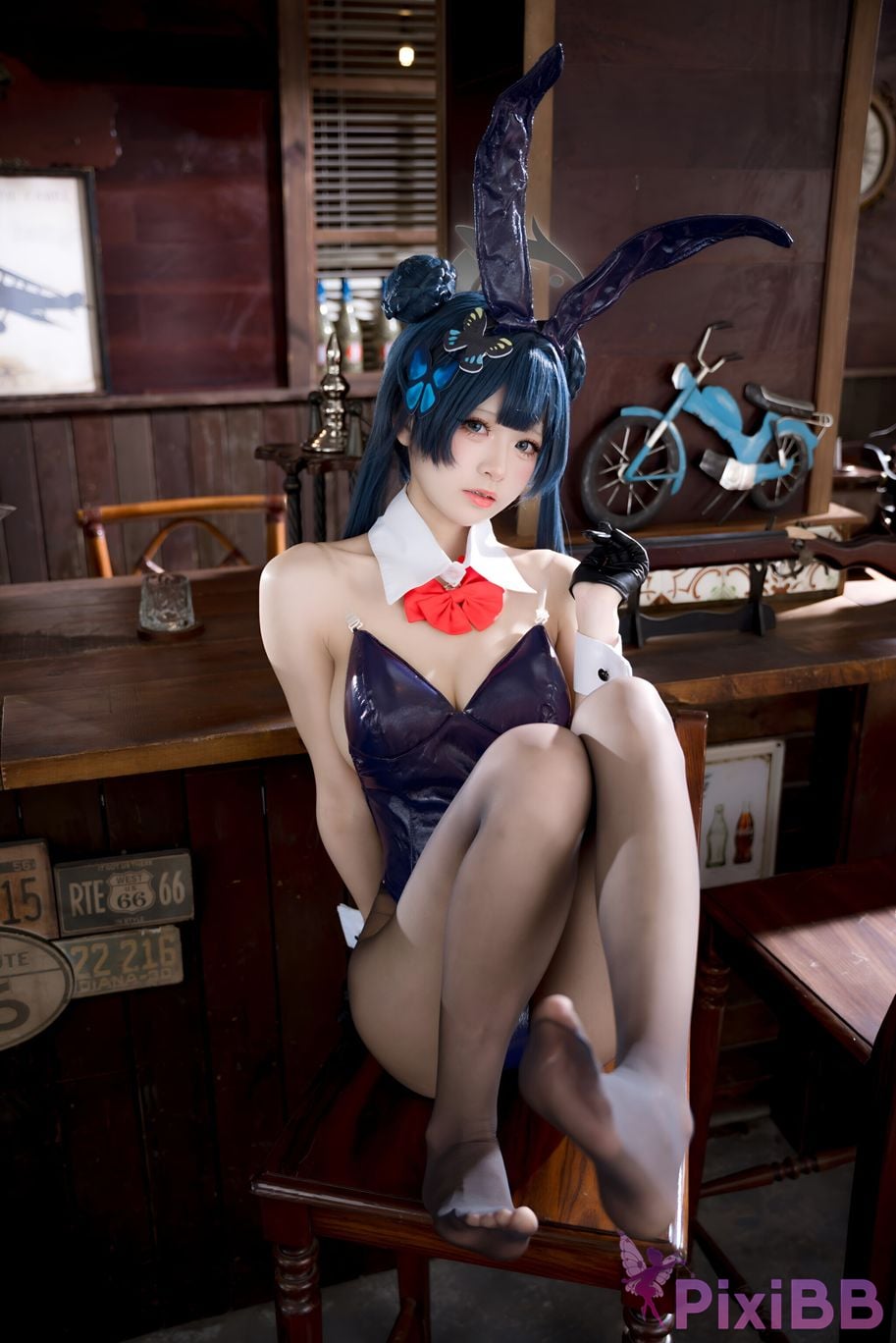 Cosplay Jiuqi Meow Blue Archives Longhua Concubine Saki Bunny Girl PixiBB.COM 019