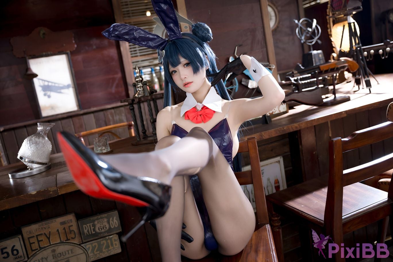 Cosplay Jiuqi Meow Blue Archives Longhua Concubine Saki Bunny Girl PixiBB.COM 020