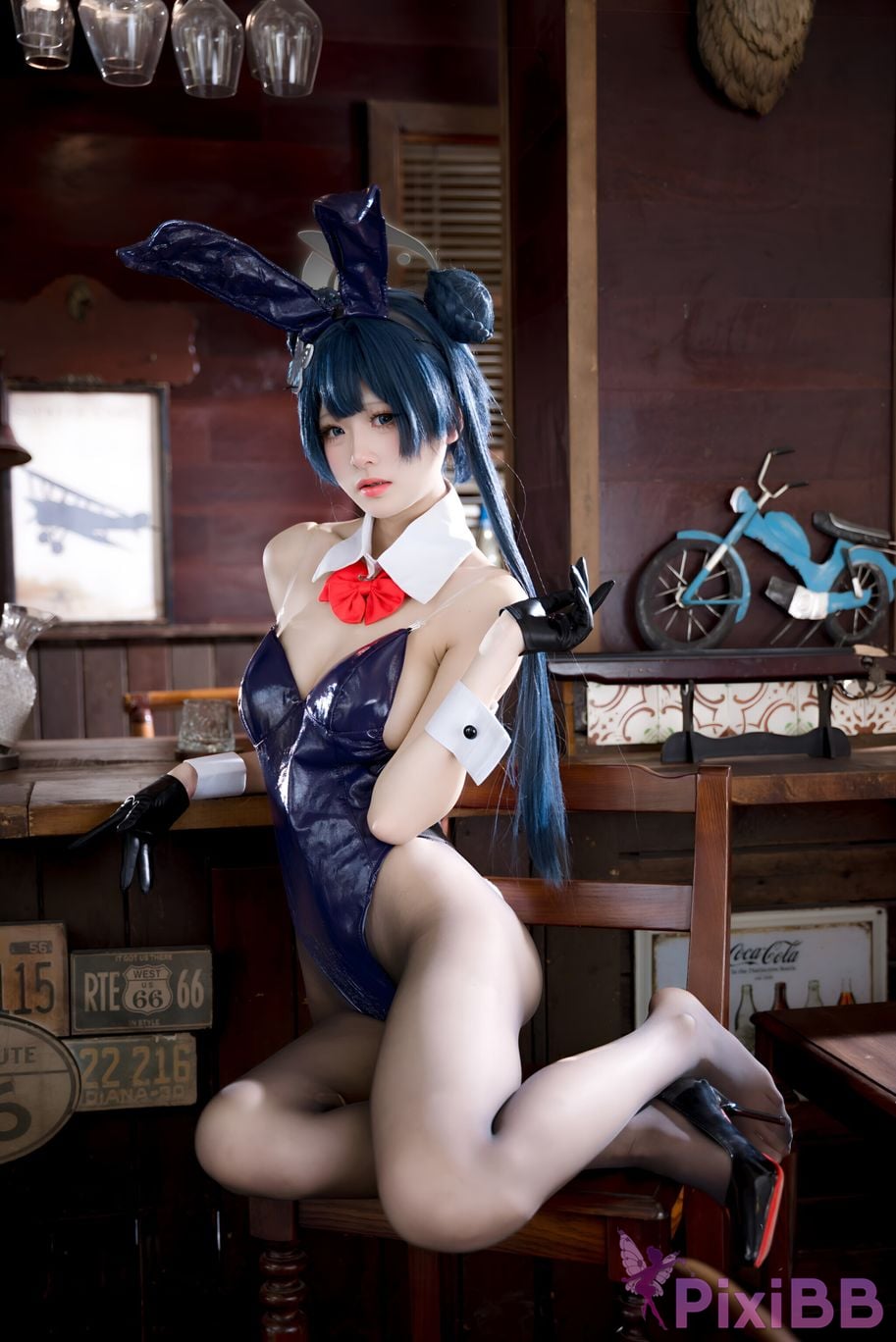Cosplay Jiuqi Meow Blue Archives Longhua Concubine Saki Bunny Girl PixiBB.COM 028