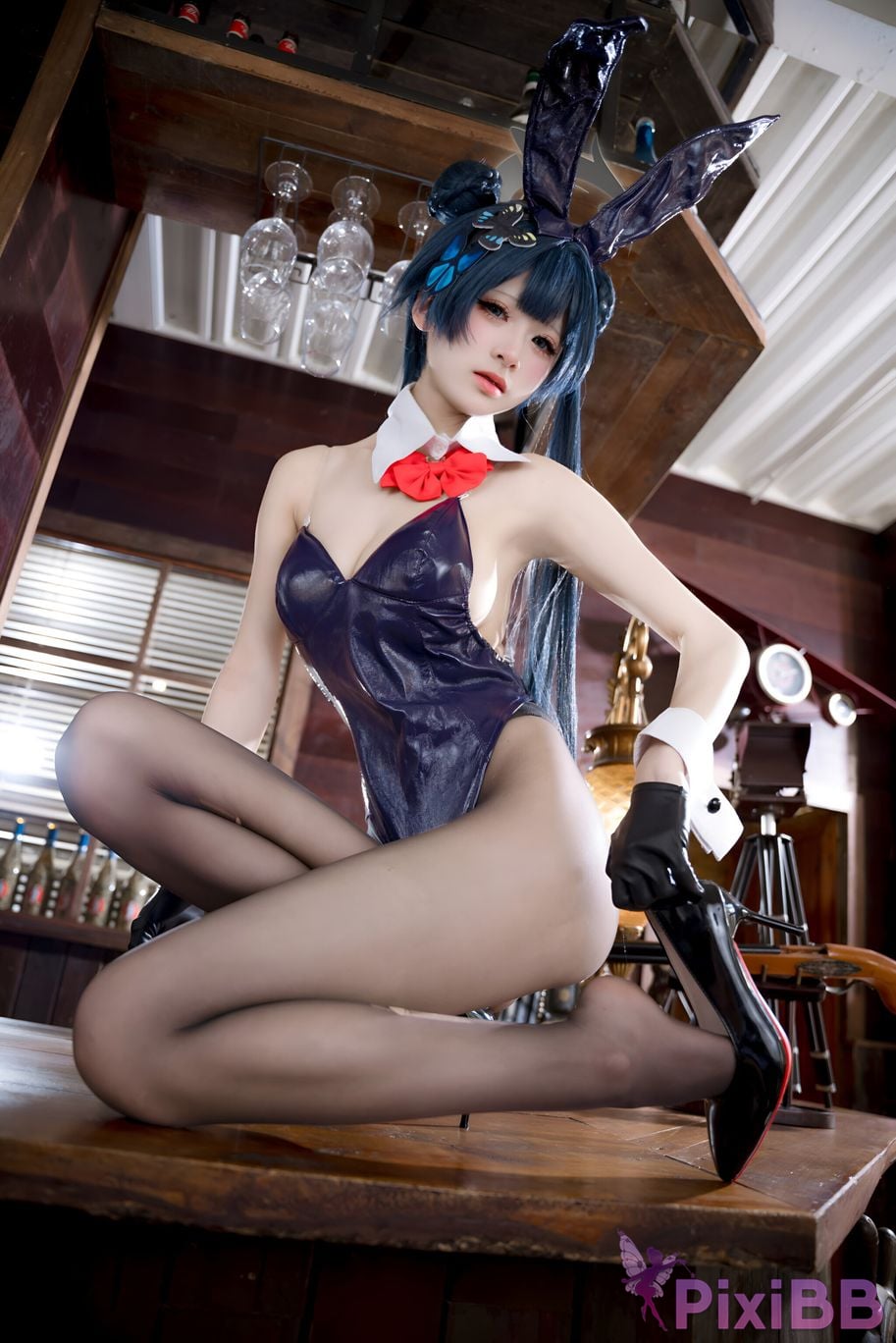 Cosplay Jiuqi Meow Blue Archives Longhua Concubine Saki Bunny Girl PixiBB.COM 030