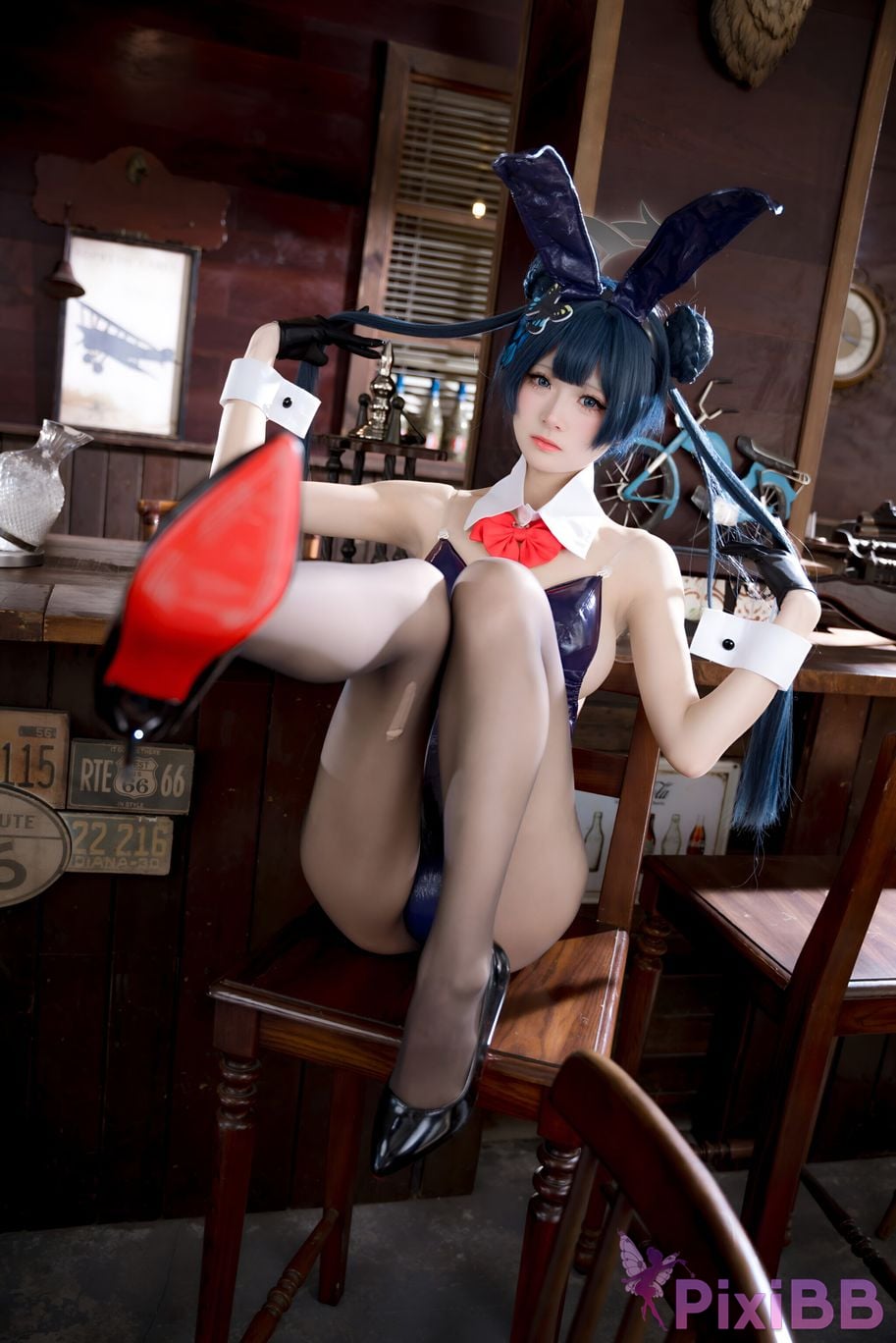 Cosplay Jiuqi Meow Blue Archives Longhua Concubine Saki Bunny Girl PixiBB.COM 031