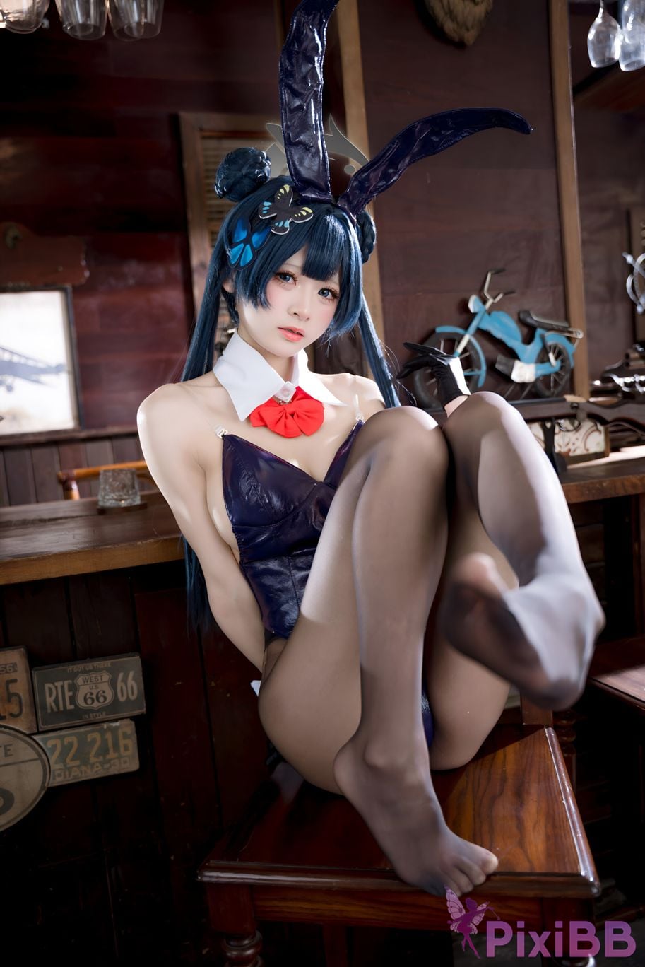 Cosplay Jiuqi Meow Blue Archives Longhua Concubine Saki Bunny Girl PixiBB.COM 034