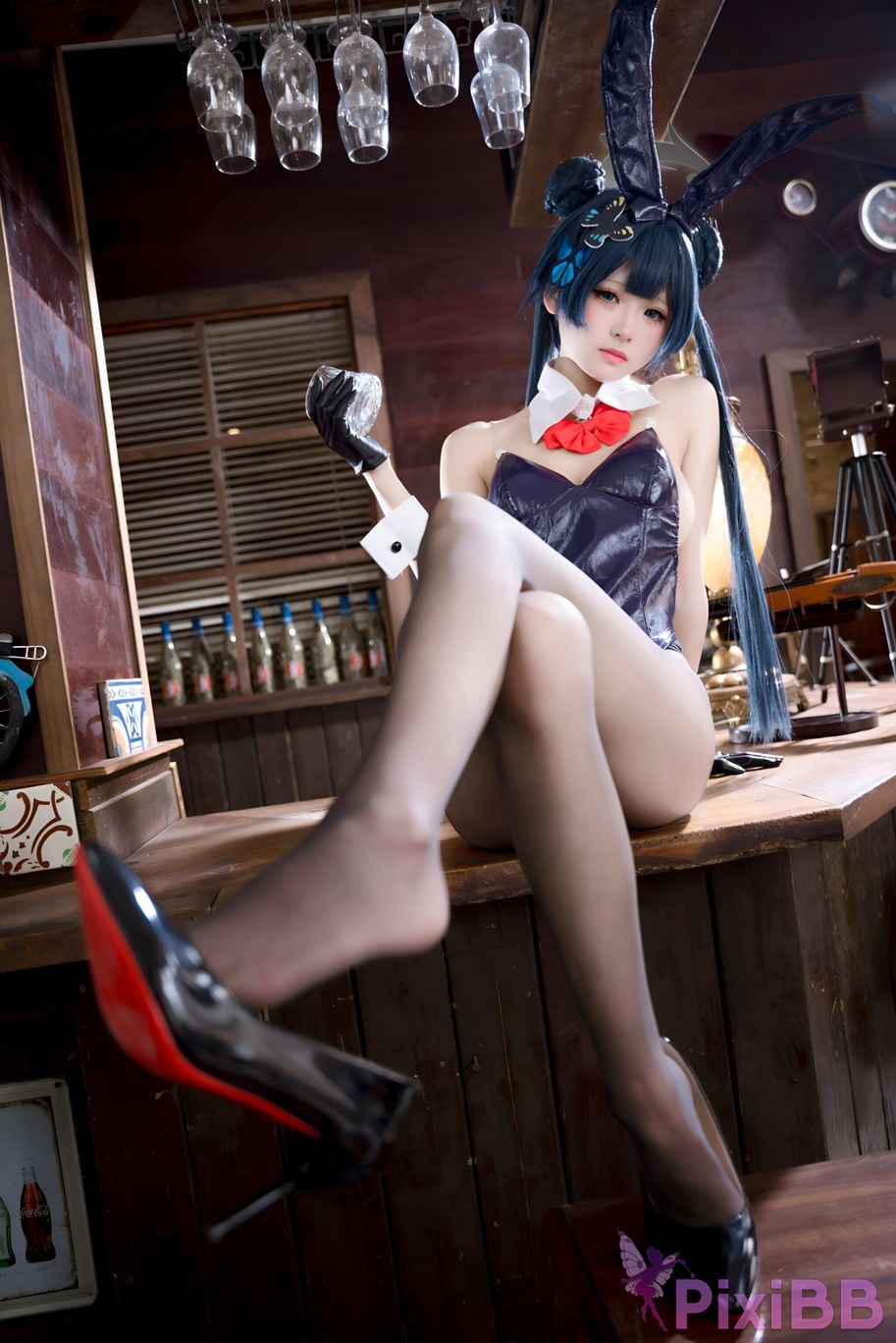Cosplay Jiuqi Meow Blue Archives Longhua Concubine Saki Bunny Girl PixiBB.COM 035