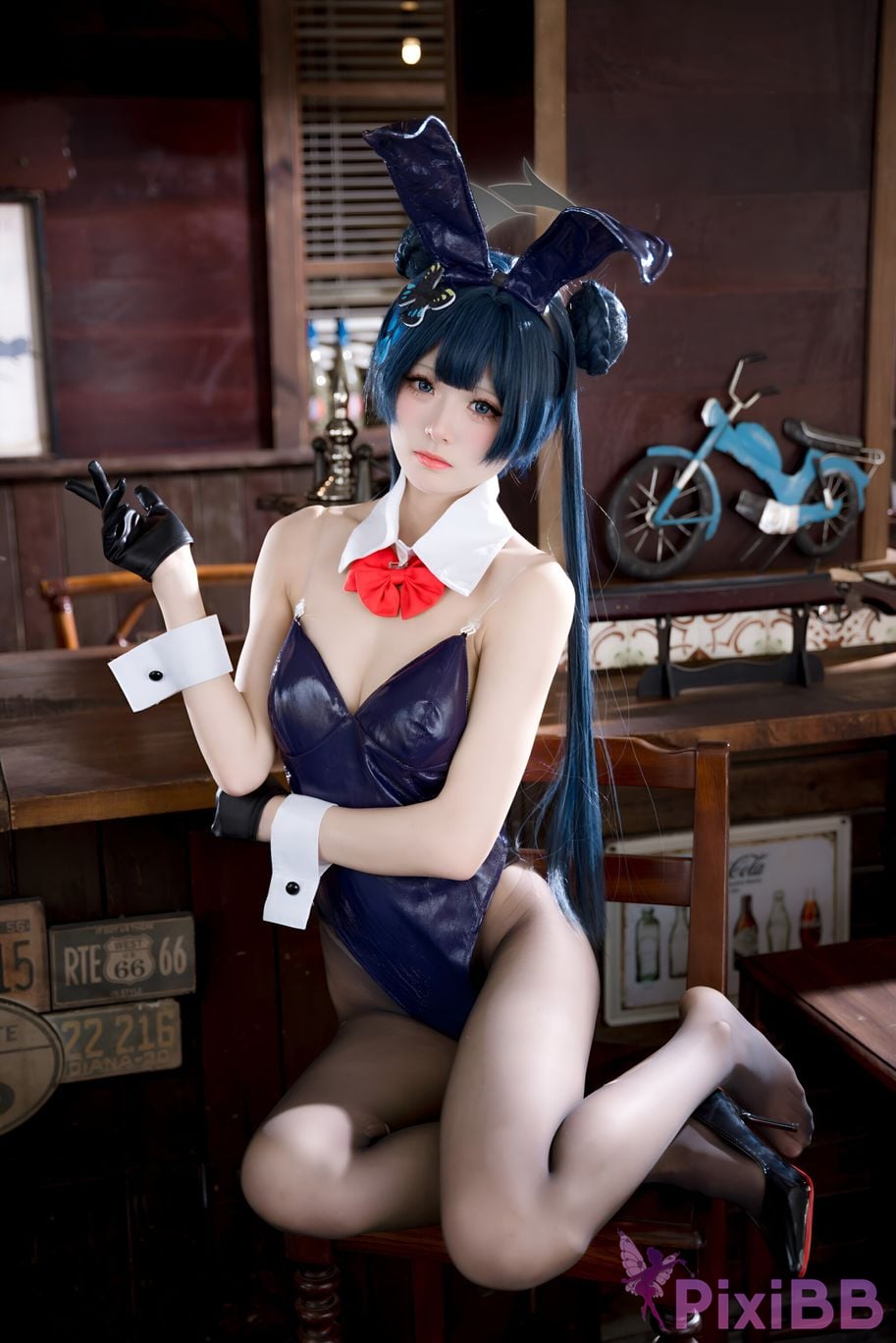 Cosplay Jiuqi Meow Blue Archives Longhua Concubine Saki Bunny Girl PixiBB.COM 040