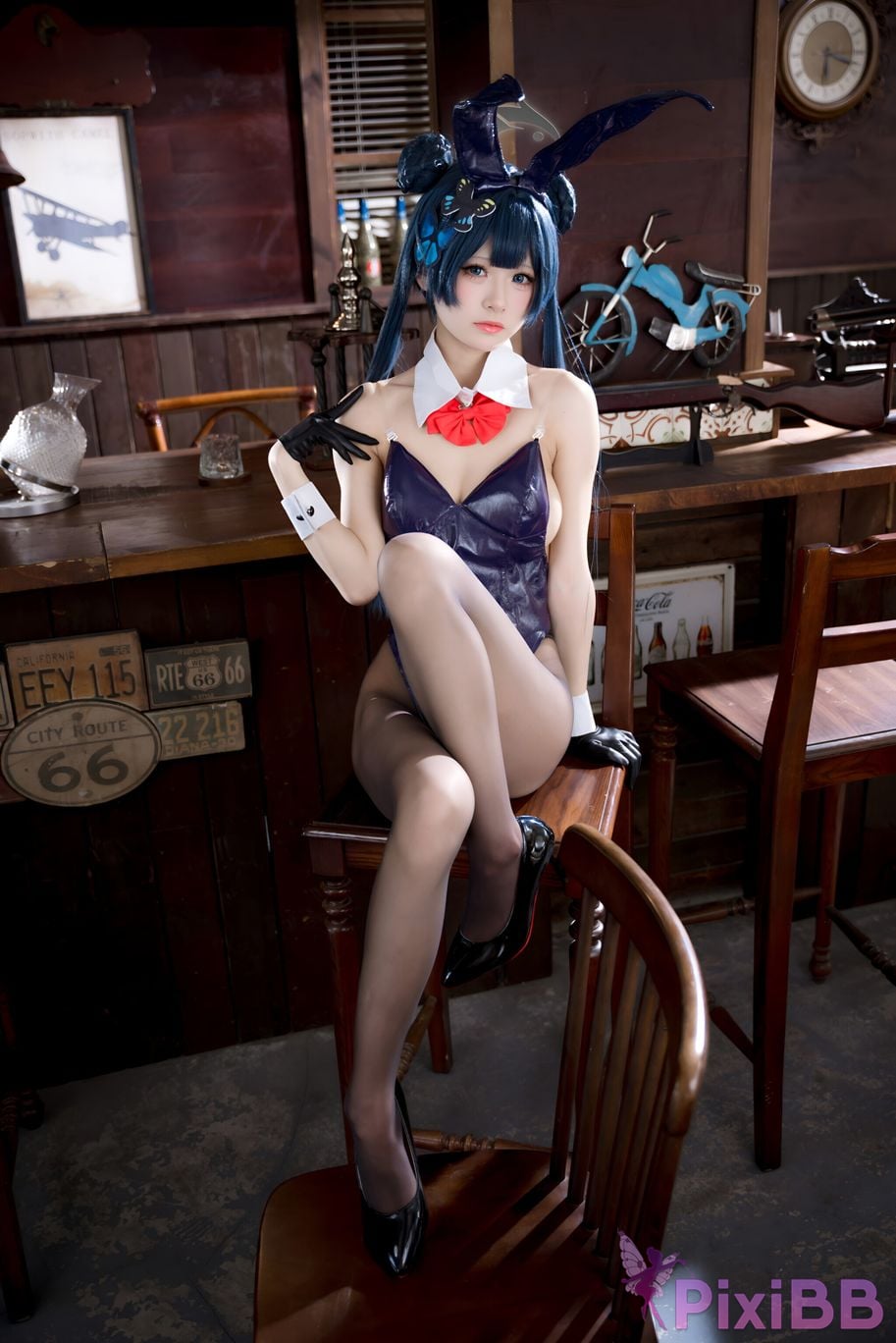 Cosplay Jiuqi Meow Blue Archives Longhua Concubine Saki Bunny Girl PixiBB.COM 041