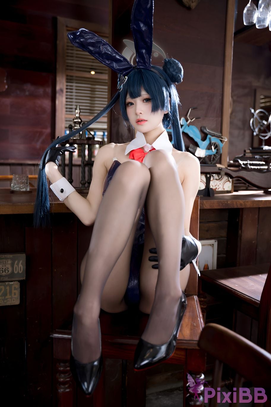 Cosplay Jiuqi Meow Blue Archives Longhua Concubine Saki Bunny Girl PixiBB.COM 044