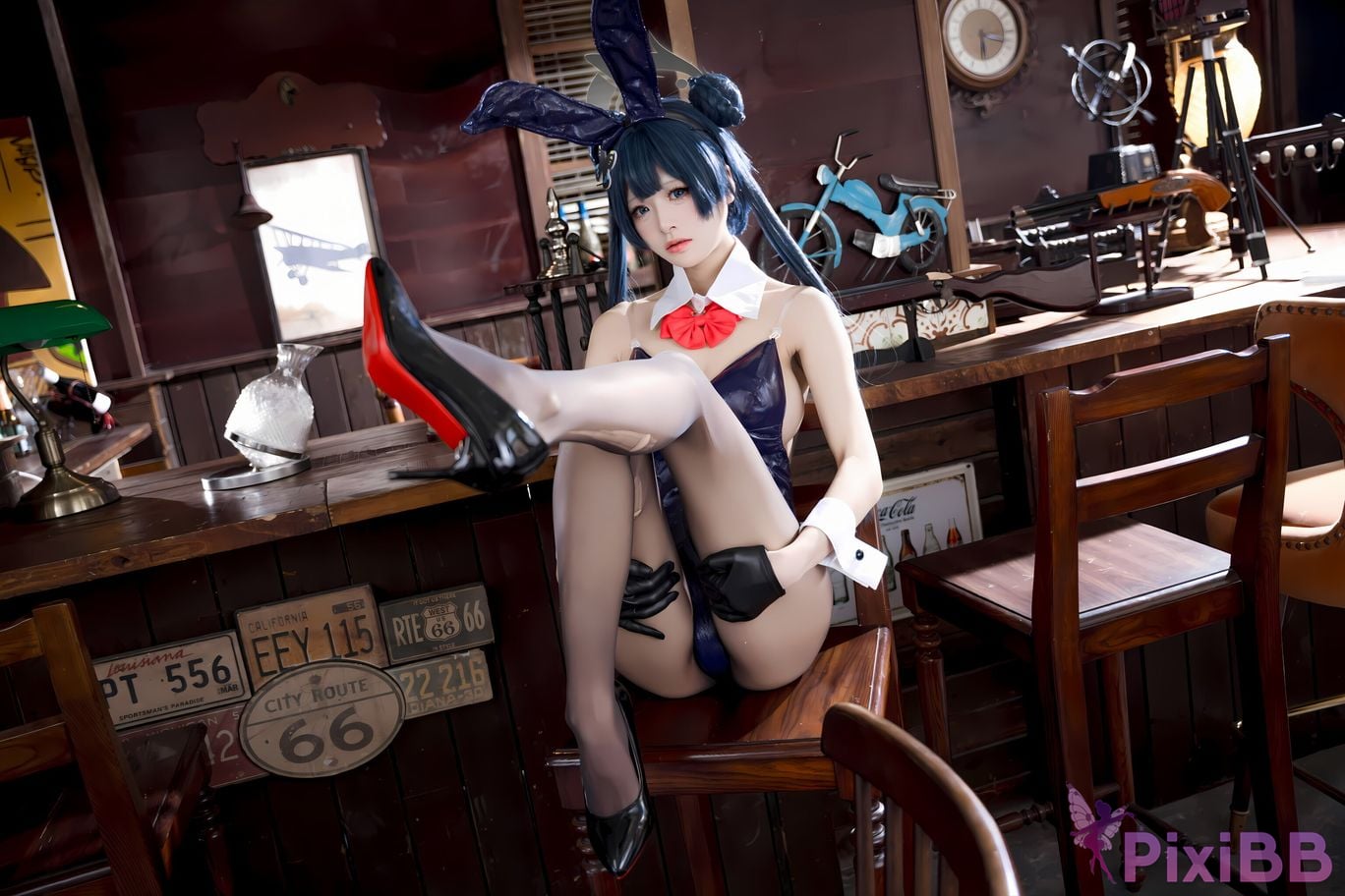 Cosplay Jiuqi Meow Blue Archives Longhua Concubine Saki Bunny Girl PixiBB.COM 047